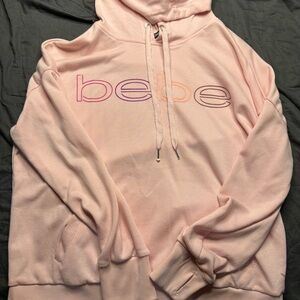Bebe Light Pink Hoodie Sweater for Women